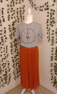 Tangerine Pleated Skirt